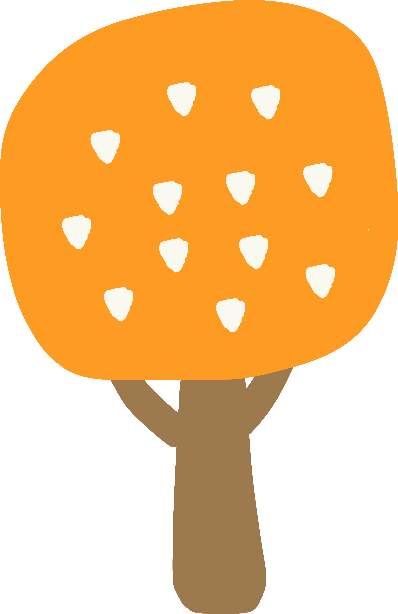 オレンジ色の木のイラスト